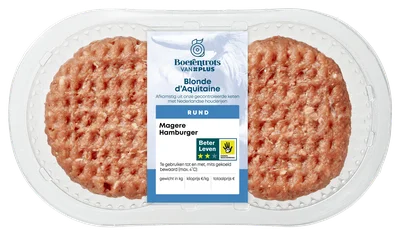PLUS Boerentrots BLAQ Magere Hamburger 2 stuks Tray 260 g