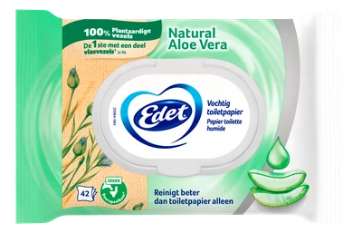Edet Aloe vera vochtig toiletpapier Wikkel 42 st