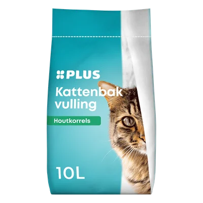PLUS Kattenbakvulling houtkorrels 10 liter Zak 10 L