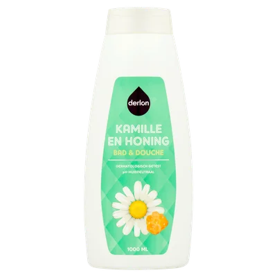 Derlon Bad en douchegel kamille en honing Fles 1000 ml
