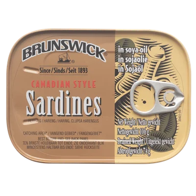 Brunswick Sardines naturel/soja Wikkel 106 g