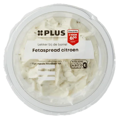 PLUS Fetaspread Citroen Bakje 100 g