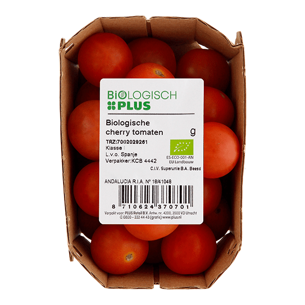 Biologisch PLUS Cherrytomaten biologisch Bakje 250 g