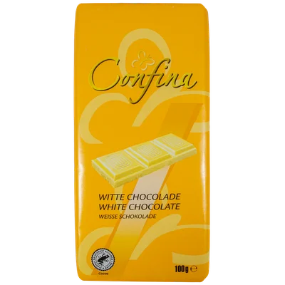 Confina Wit chocolade tablet Wikkel 100 g