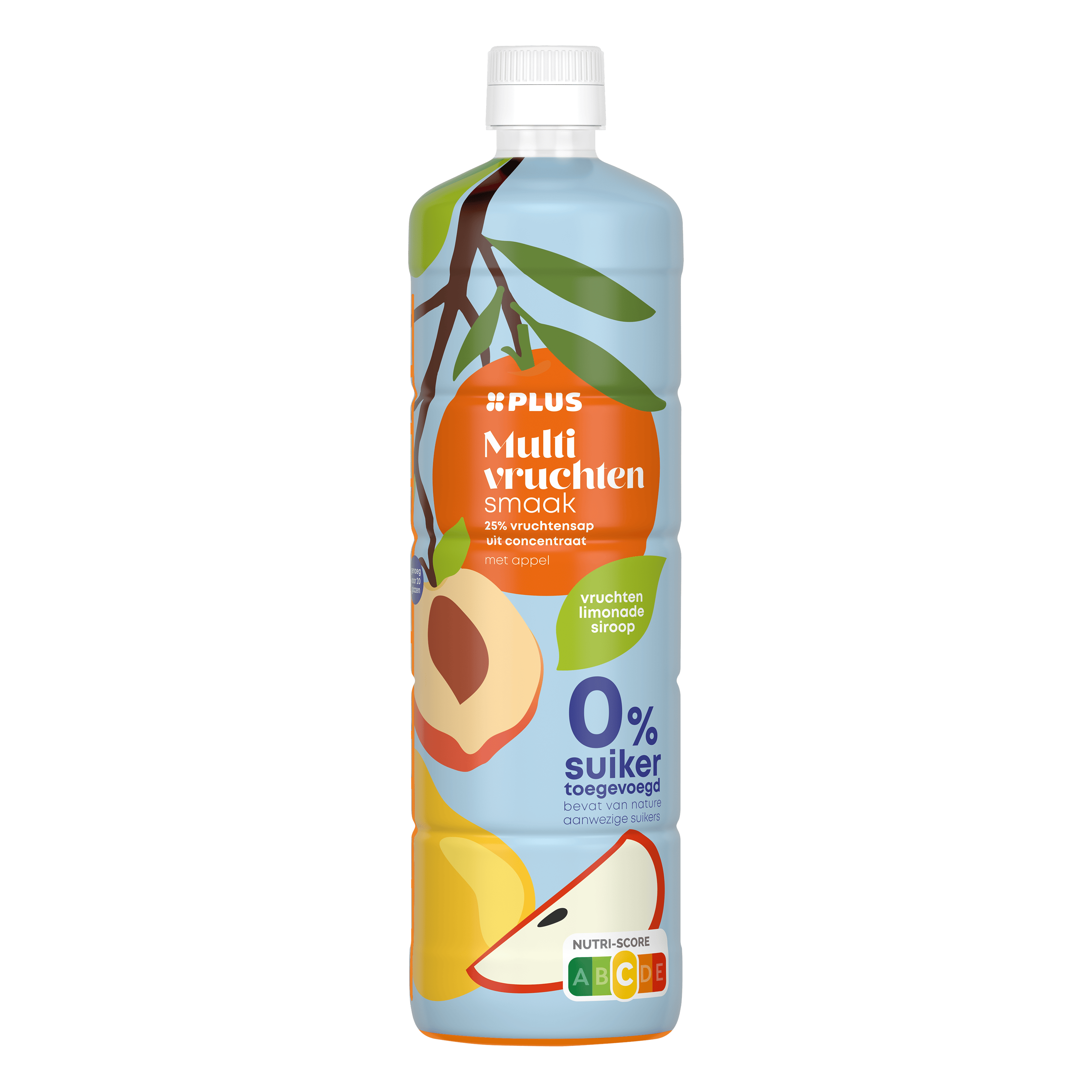 PLUS Limonadesiroop multivruchten zero Fles 750 ml