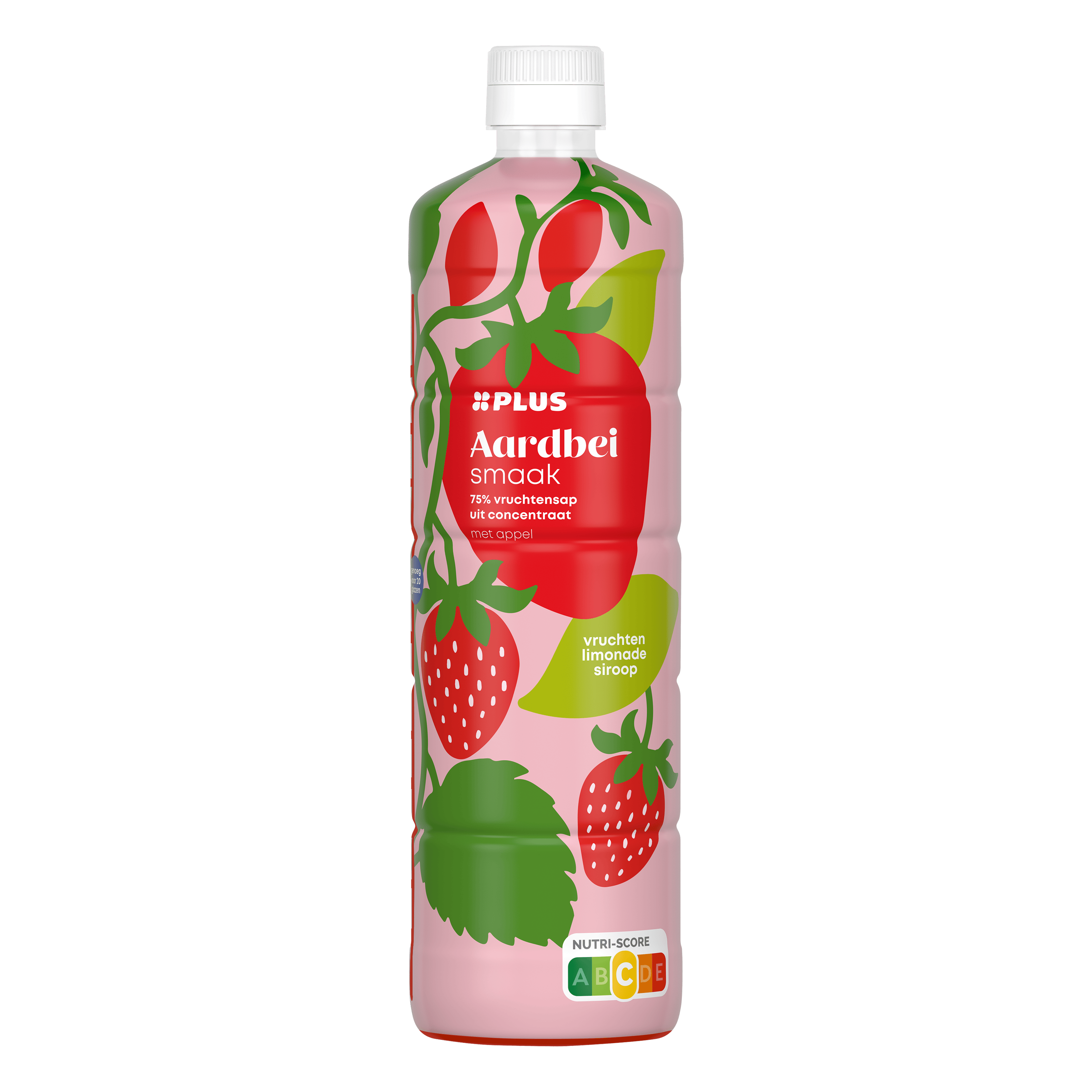 PLUS Limonadesiroop aardbei Fles 750 ml