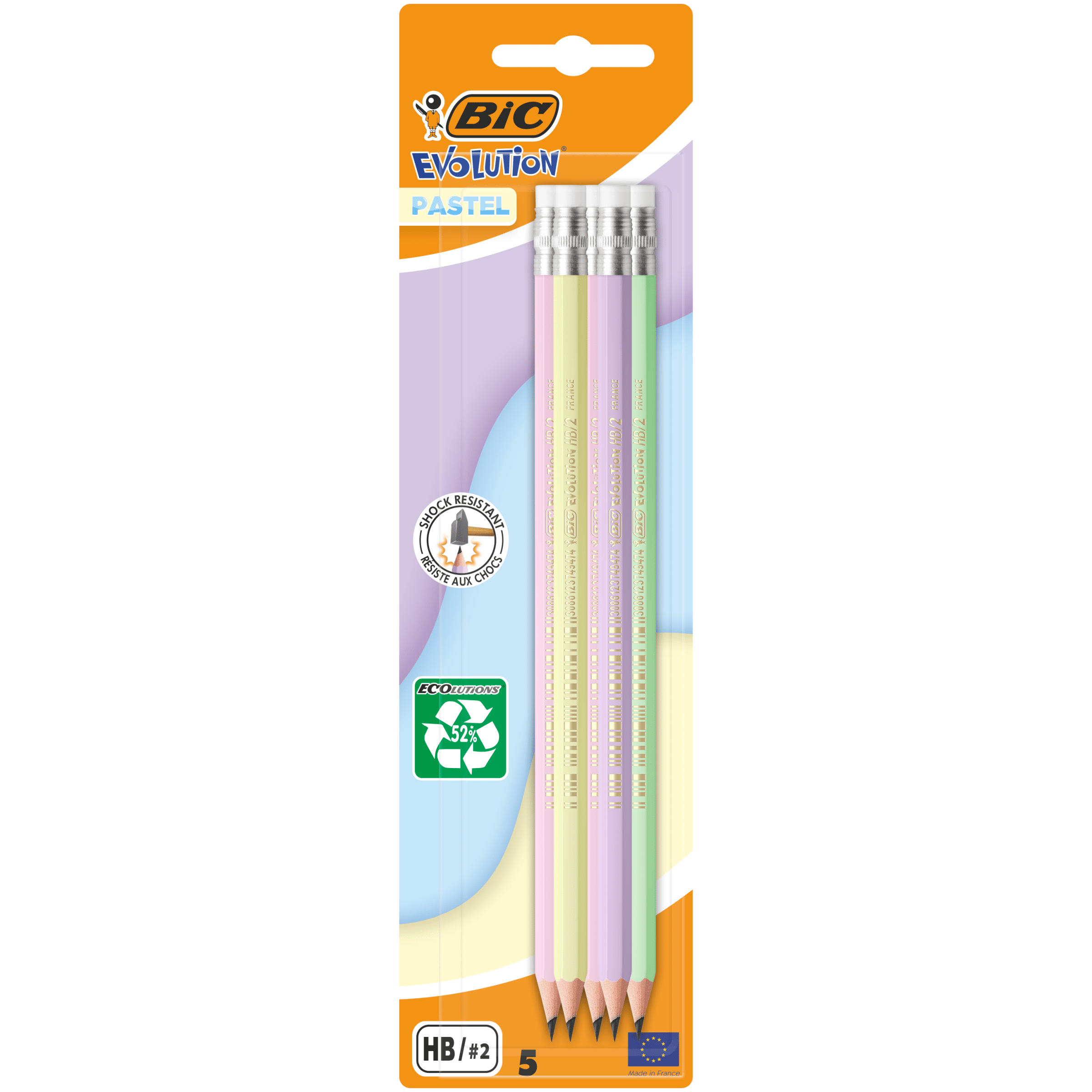 Bic Evolution Graphite Pastel Eraser Blister 5 st