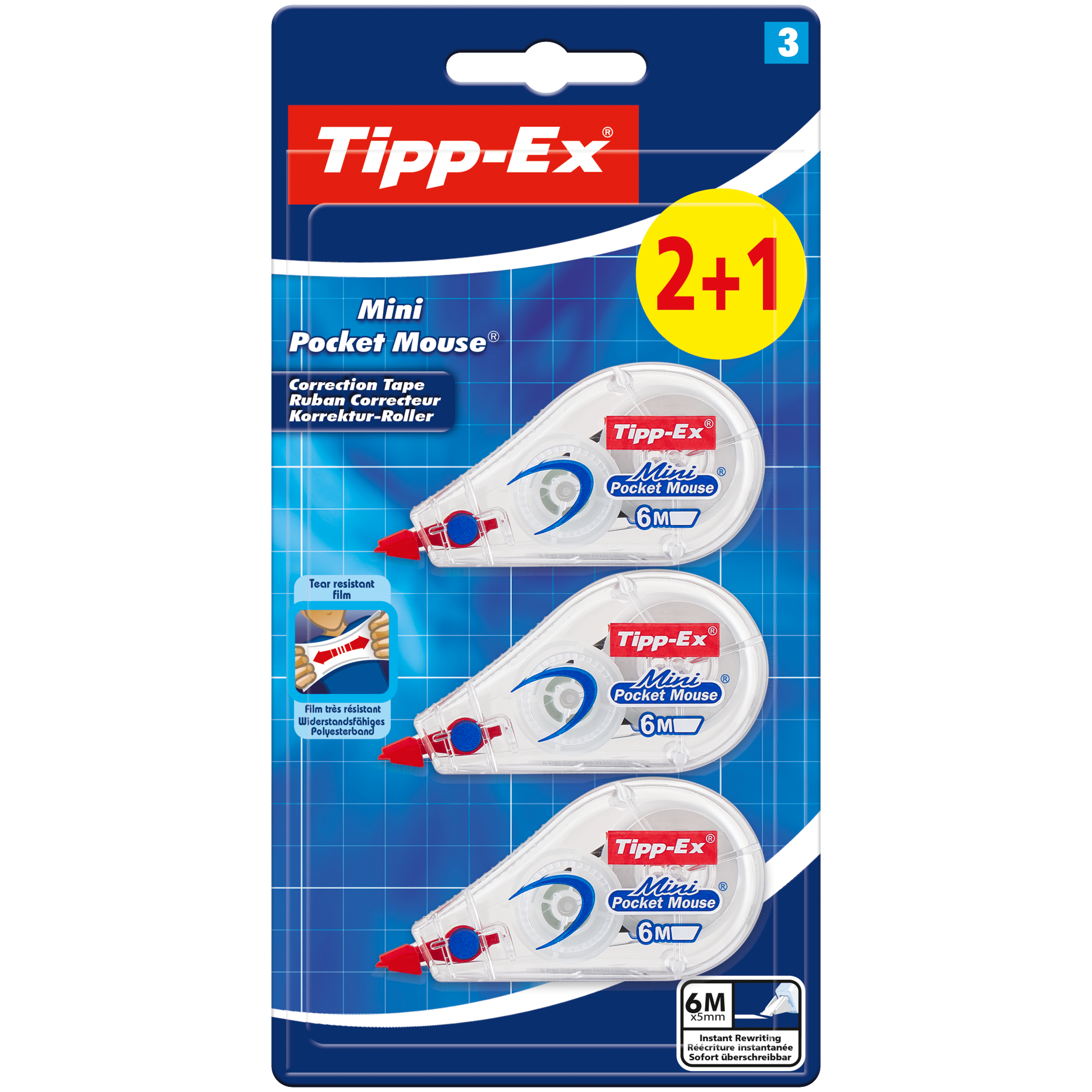 Bic Tipp-Ex Mini Pocket Mouse 2+1 Blister 3 st