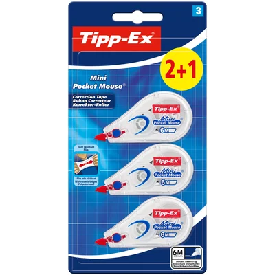 Bic Tipp-Ex Mini Pocket Mouse 2+1 Blister 3 st
