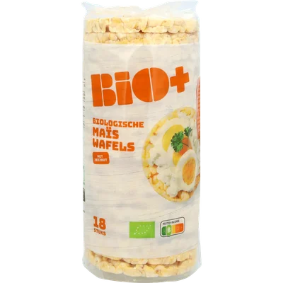 BIO+ Maiswafels met Zeezout Wikkel 130 g