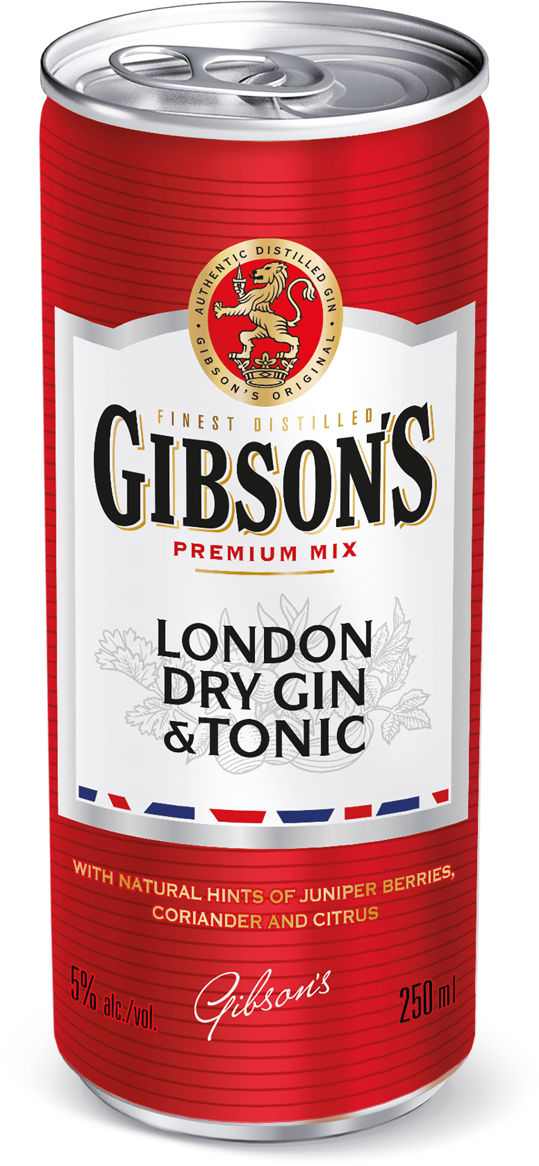 Gibsons London Dry Gin Tonic Blik 250 ml