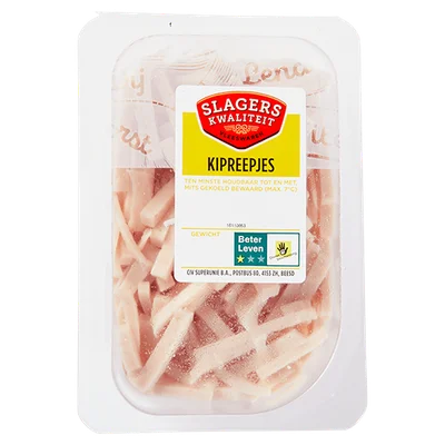 Slagers kwaliteit Kalkoenreepjes Bakje 150 g