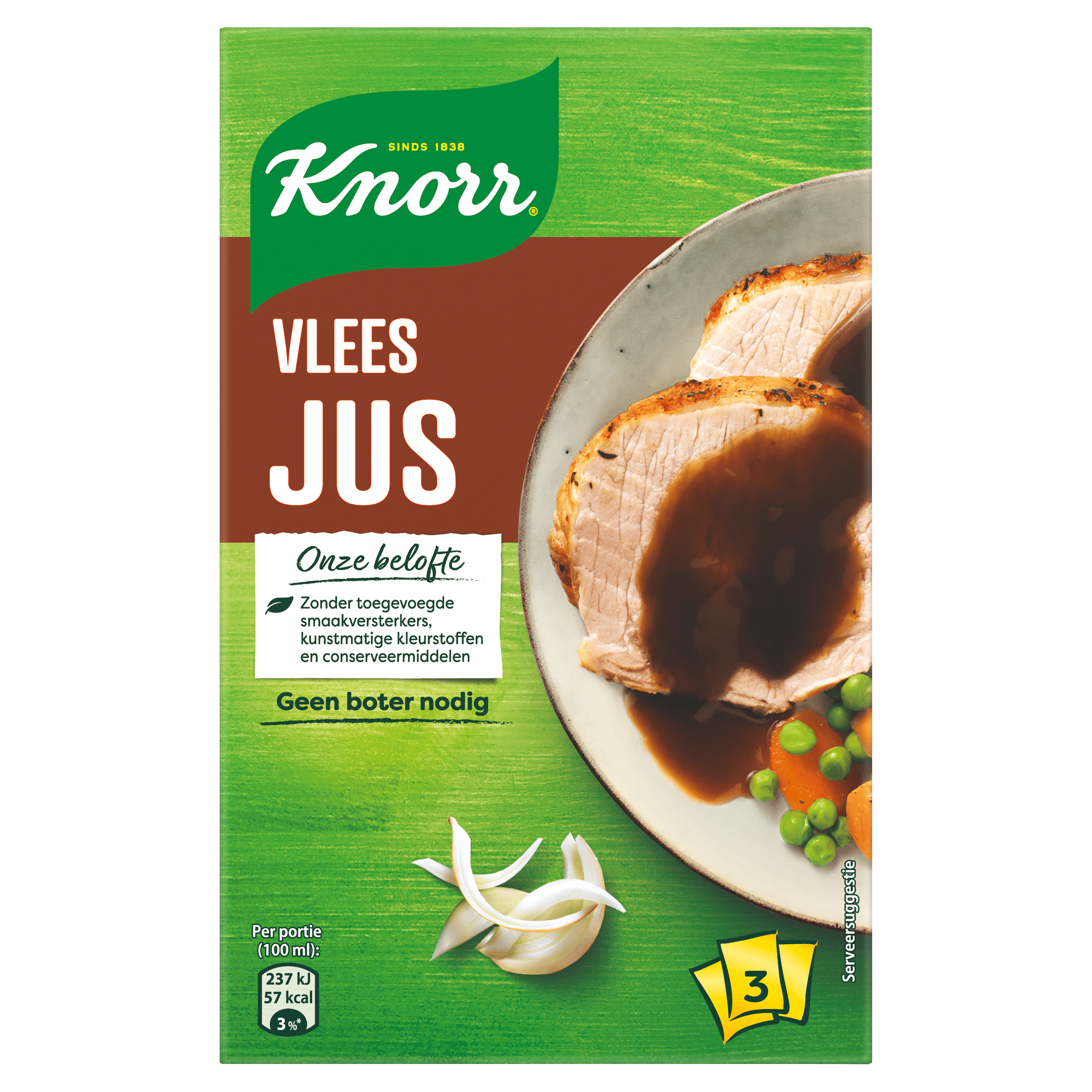 Knorr Knorr Vleesjus Naturel 3x30G Wikkel 90 g
