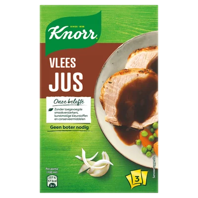 Knorr Knorr Vleesjus Naturel 3x30G Wikkel 90 g