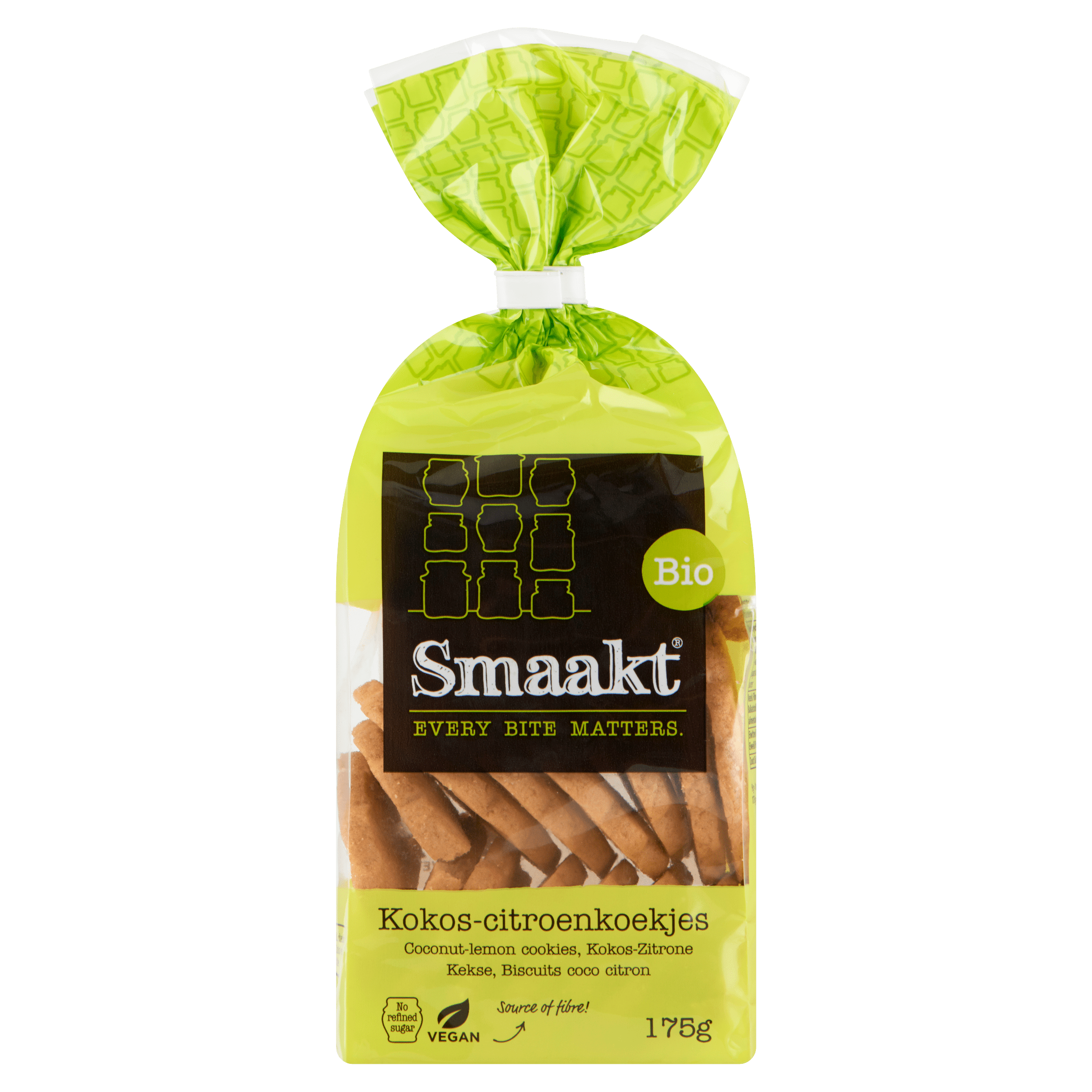 Smaakt Kokos citroenkoekjes biologisch Zak 175 g