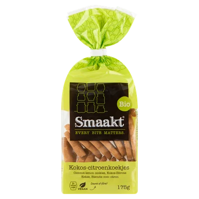 Smaakt Kokos citroenkoekjes biologisch Zak 175 g