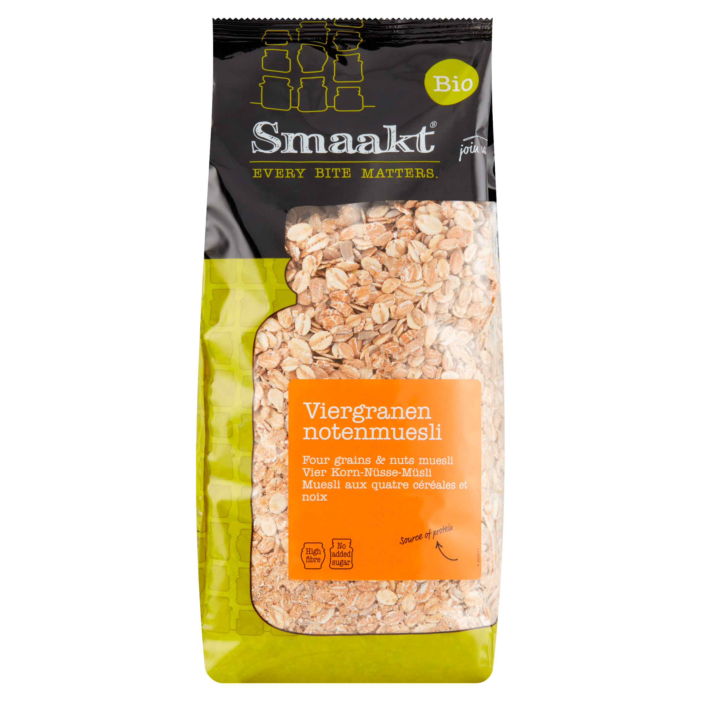 Smaakt Viergranen notenmuesli biologisch Stazak 750 g