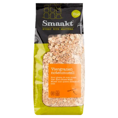 Smaakt Viergranen notenmuesli biologisch Stazak 750 g