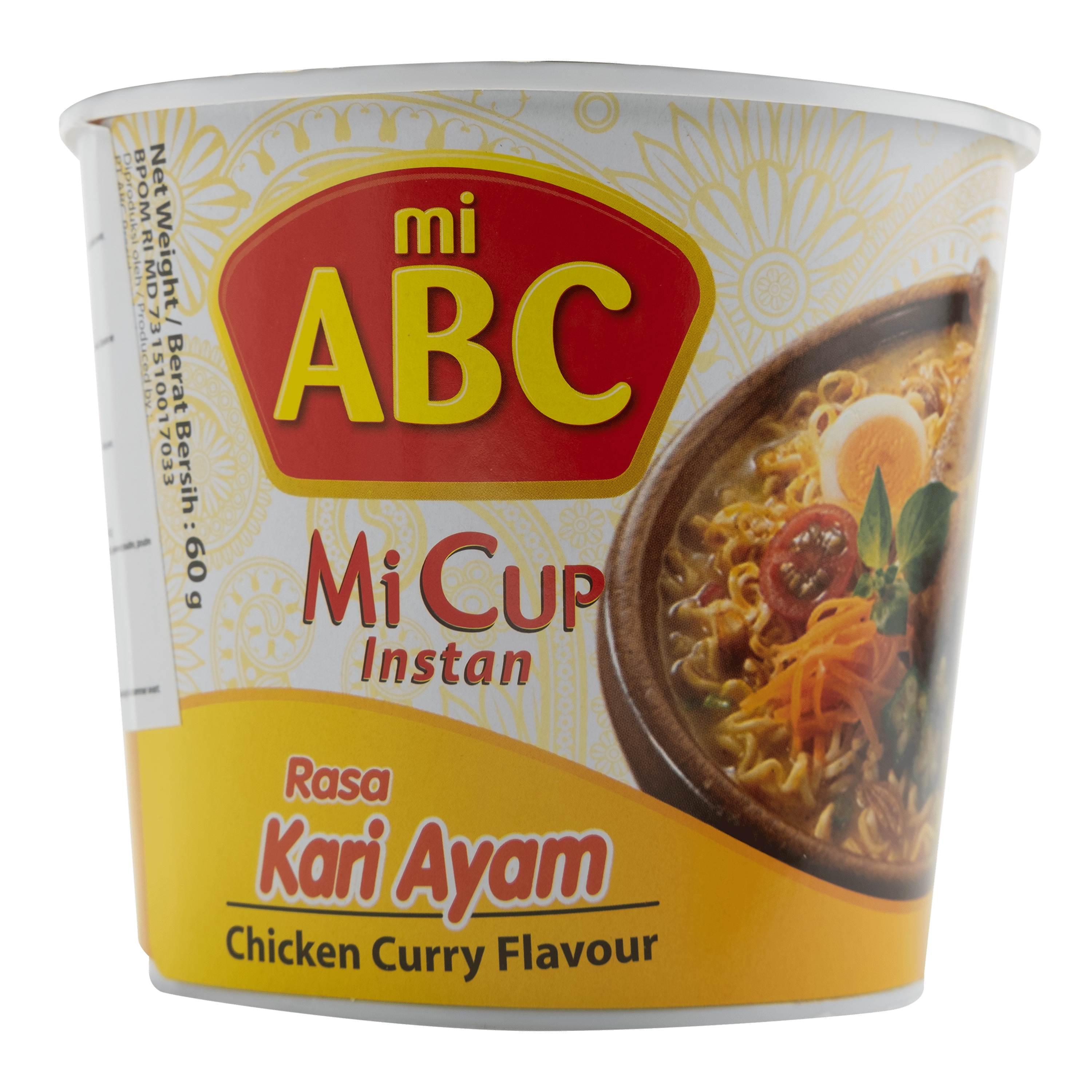Abc Chicken curry noodles cup Beker 60 g