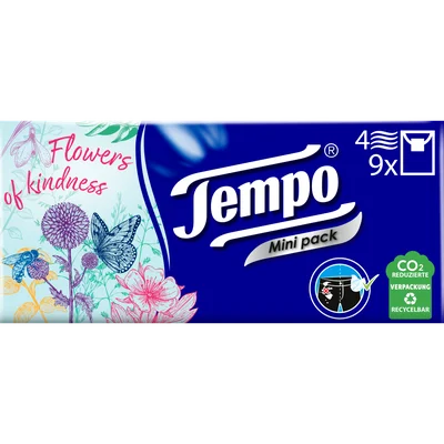 Tempo Zakdoekjes mini 4 laags Zak 9 st