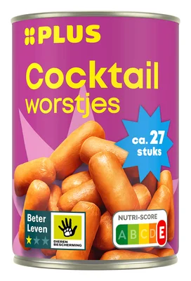 PLUS Cocktailworstjes ca. 27st Blik 400 g