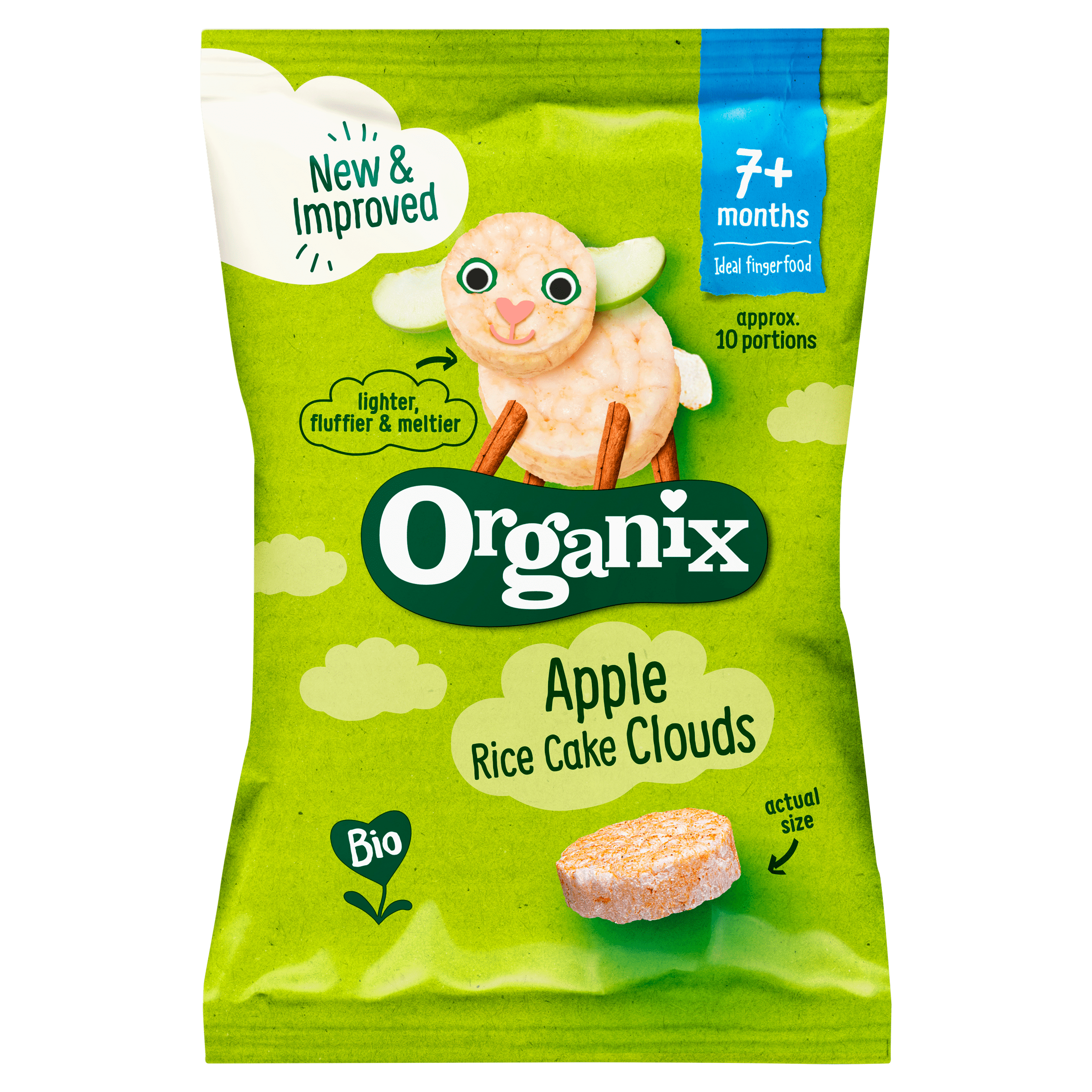 Organix Bio Luchtige Rijstwafeltjes Appel 7+m Zak 40 g