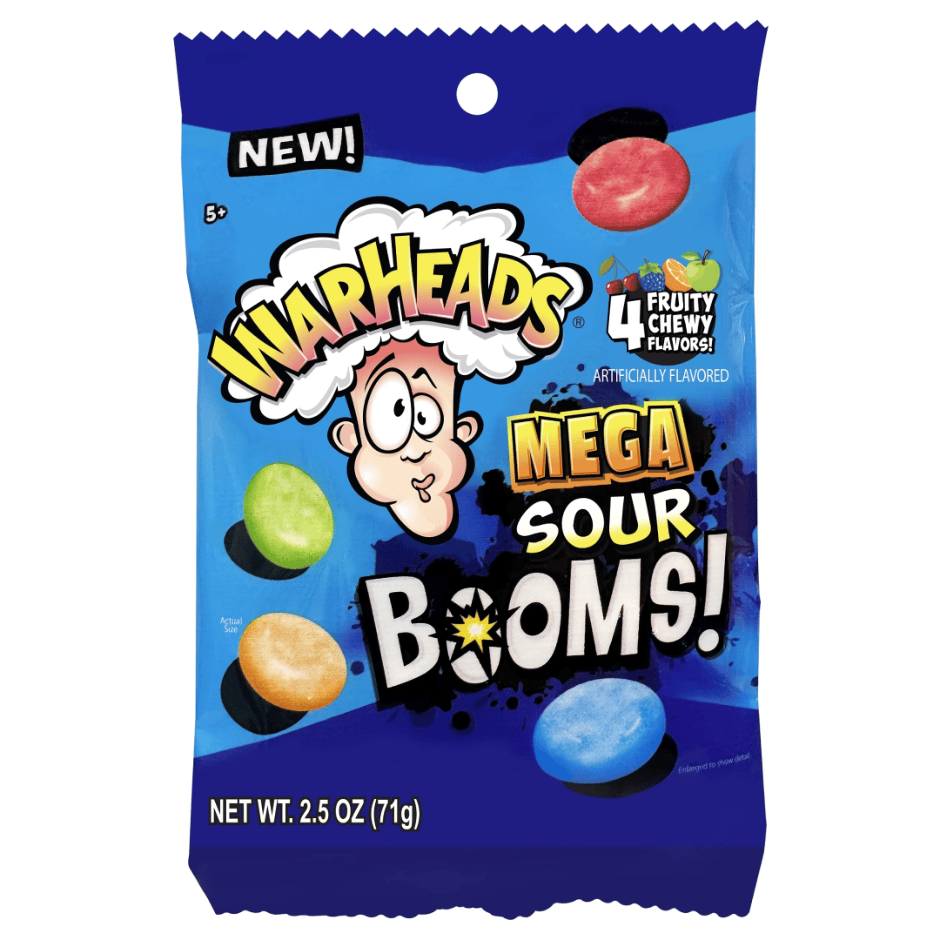Warheads Mega Sour Booms Fruit Doos 71 g