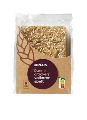 PLUS Dunne crackers volkoren spelt Tray 140 g