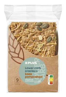 PLUS Lower carb cracker pompoen 7st Tray 180 g