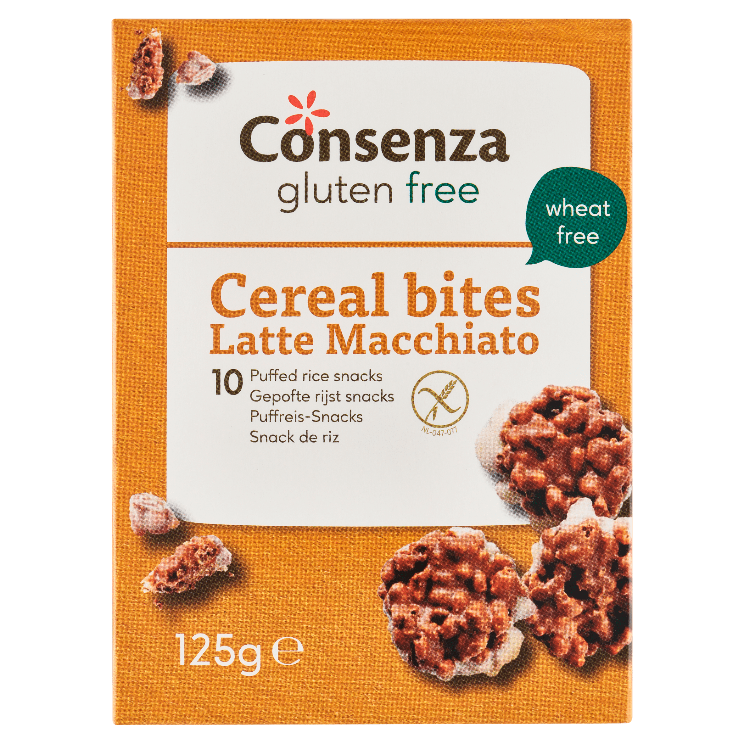 Consenza Cereal Bites Latte Macc Doos 125 g