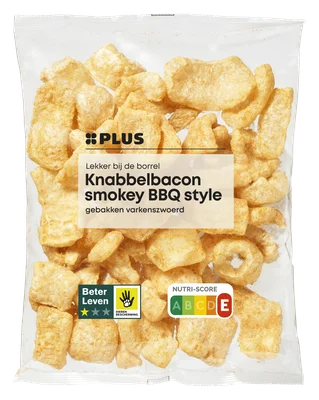 PLUS Knabbelbacon Smokey Zakje 45 g