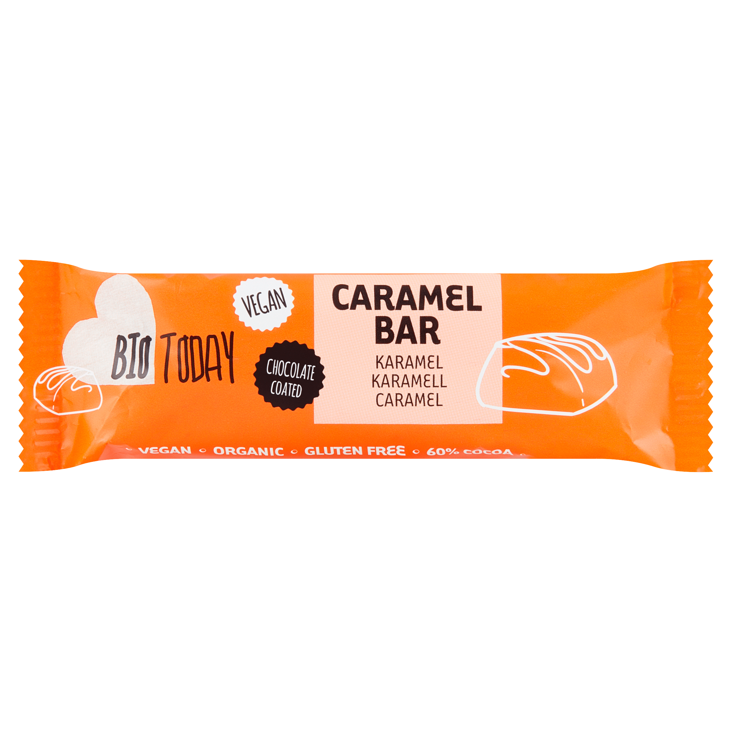 BioToday Vegan caramel bar biologisch Krimp 40 g