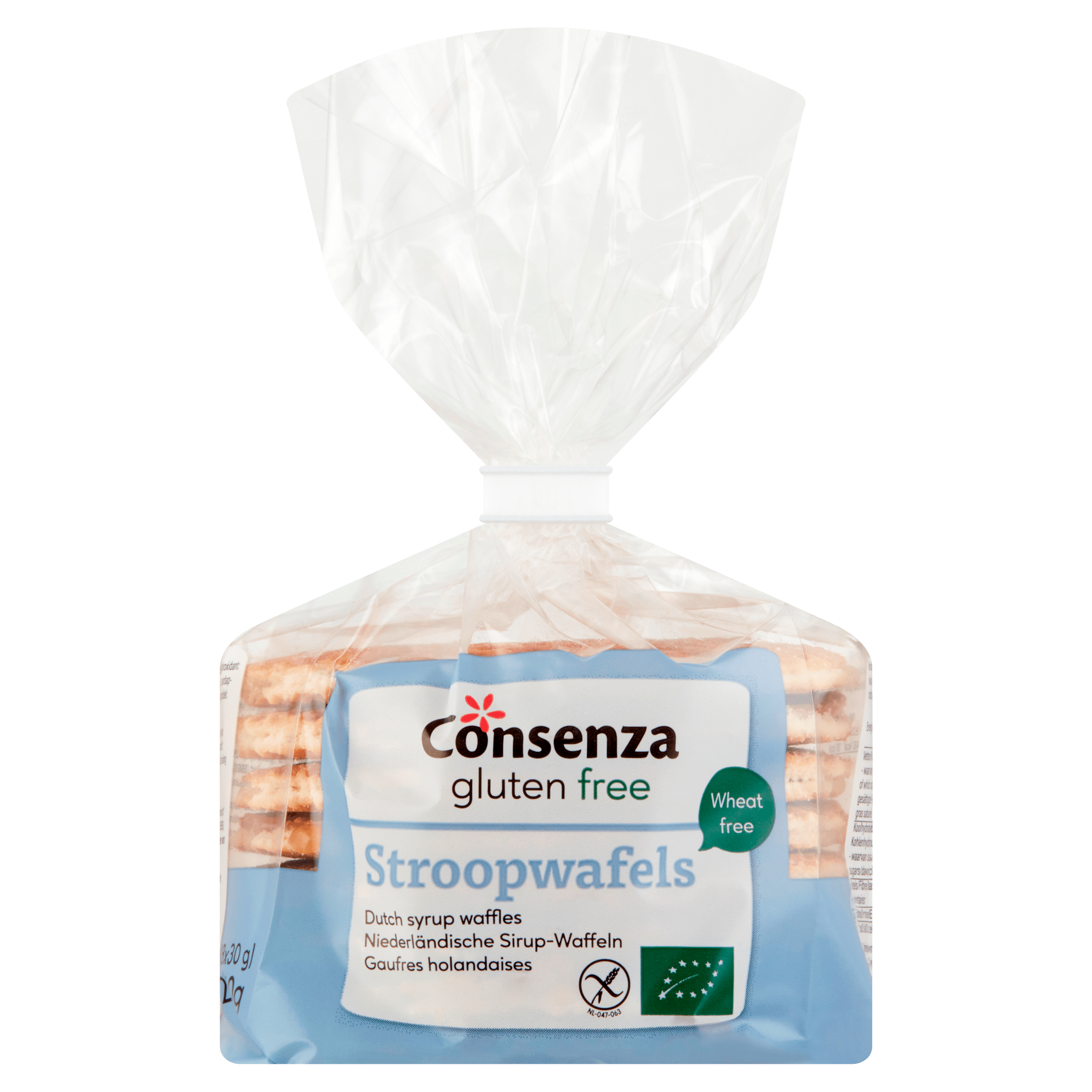 Consenza Stroopwafels glutenvrij lactosevrij Zak 240 g