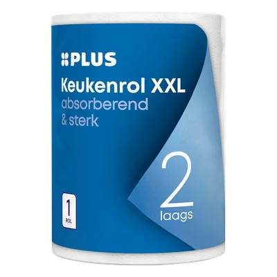 PLUS 2 laags sterk keukenrol xxl 400 vel Zak 1 st