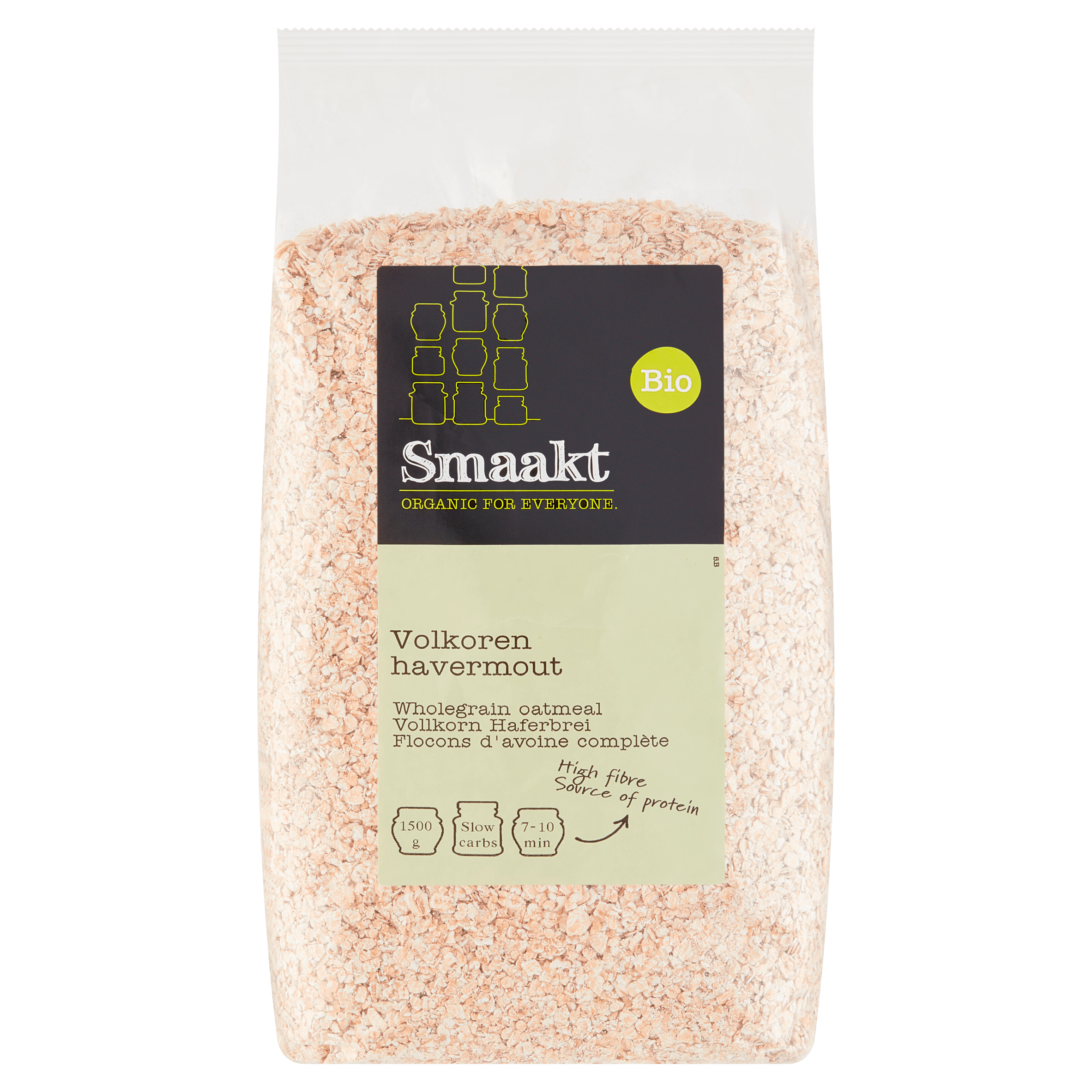 Smaakt Volkoren havermout XL biologisch Zak 1500 g