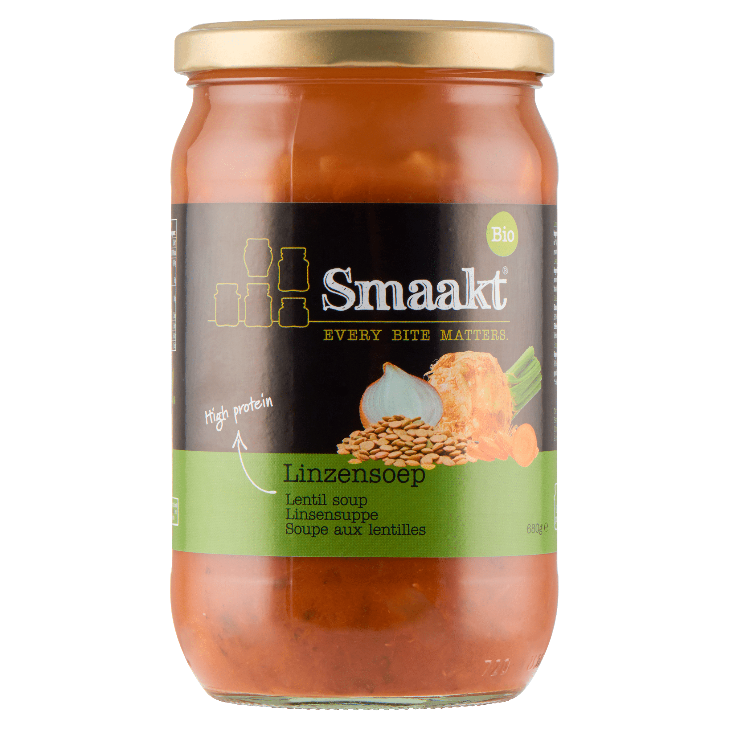 Smaakt Linzen pompoensoep biologisch Pot 680 g