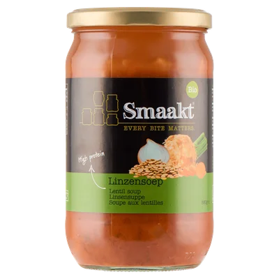 Smaakt Linzen pompoensoep biologisch Pot 680 g