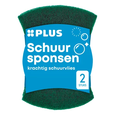 PLUS Schuursponsen krachtig schuurvlies Set 2 st