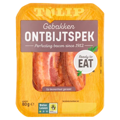 Tulip Gebakken ontbijtspek Tray 80 g