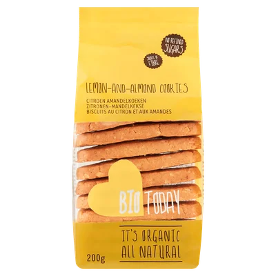 BioToday Citroen amandelkoeken biologisch Zak 200 g