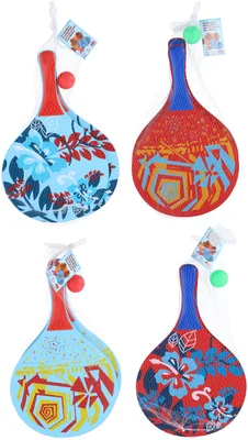 Neutraal Beachball Set Hout ass Stuk 3 st