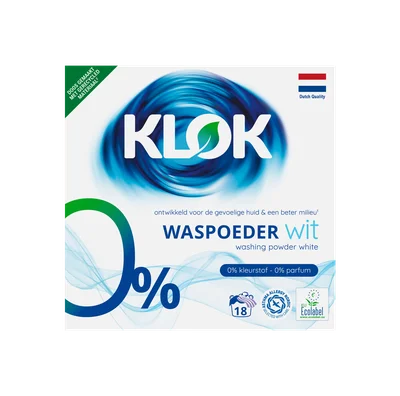 De Klok Eco wit poeder 18 sc Doos 1170 g