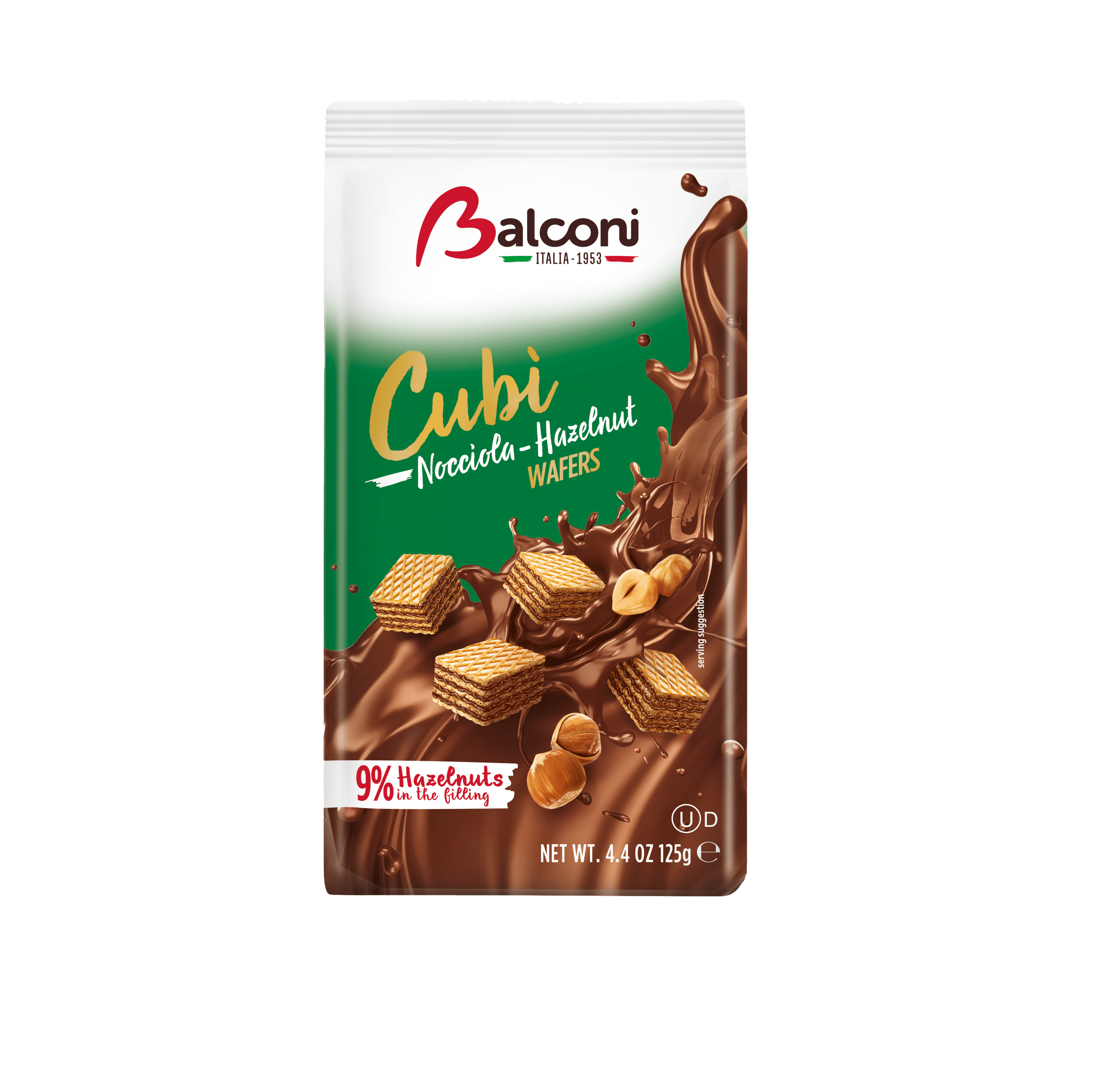 Balconi Wafer mini's hazelnoot Zak 125 g