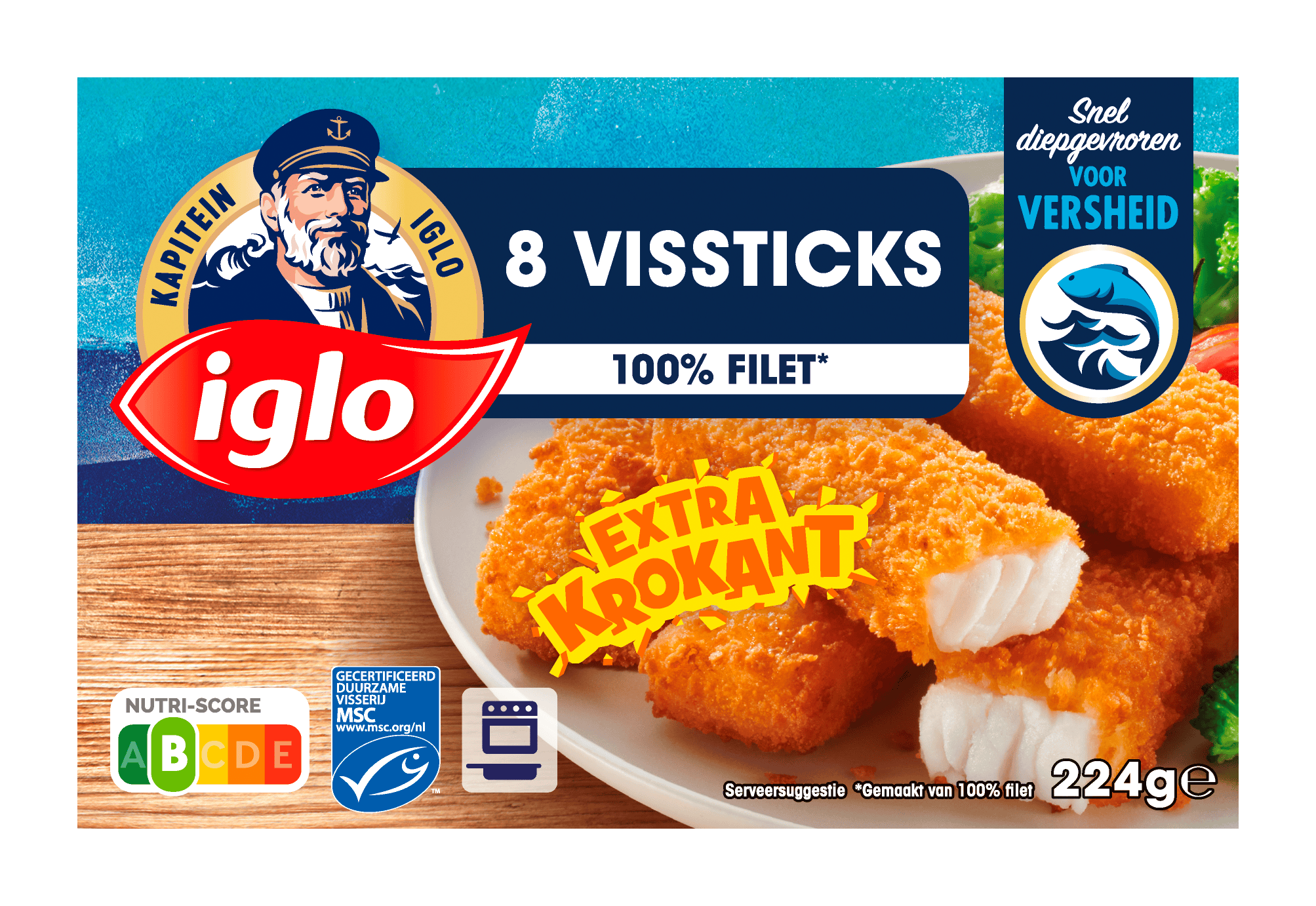 Iglo Vissticks 8 stuks Doos 224 g