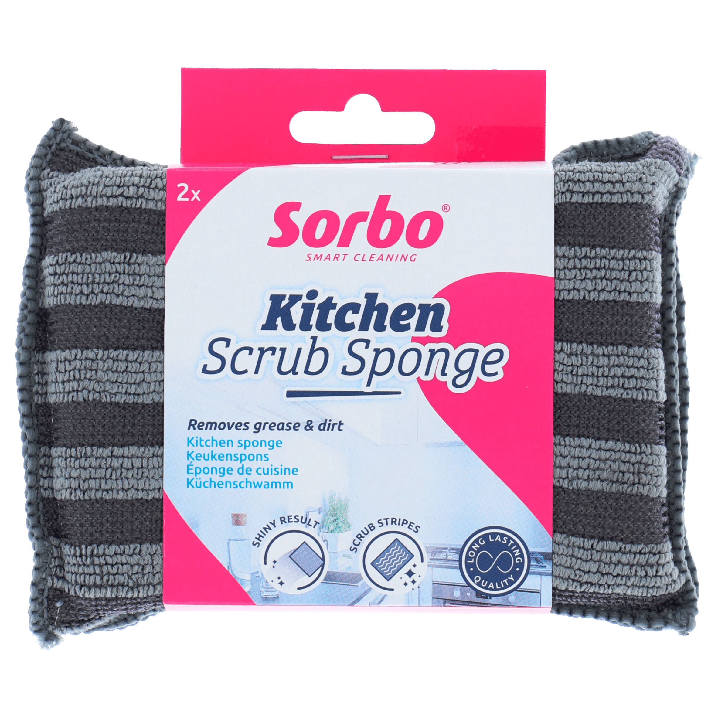 Sorbo Kitchen Scrub Sponge 2-in-1 Kaart 2 st