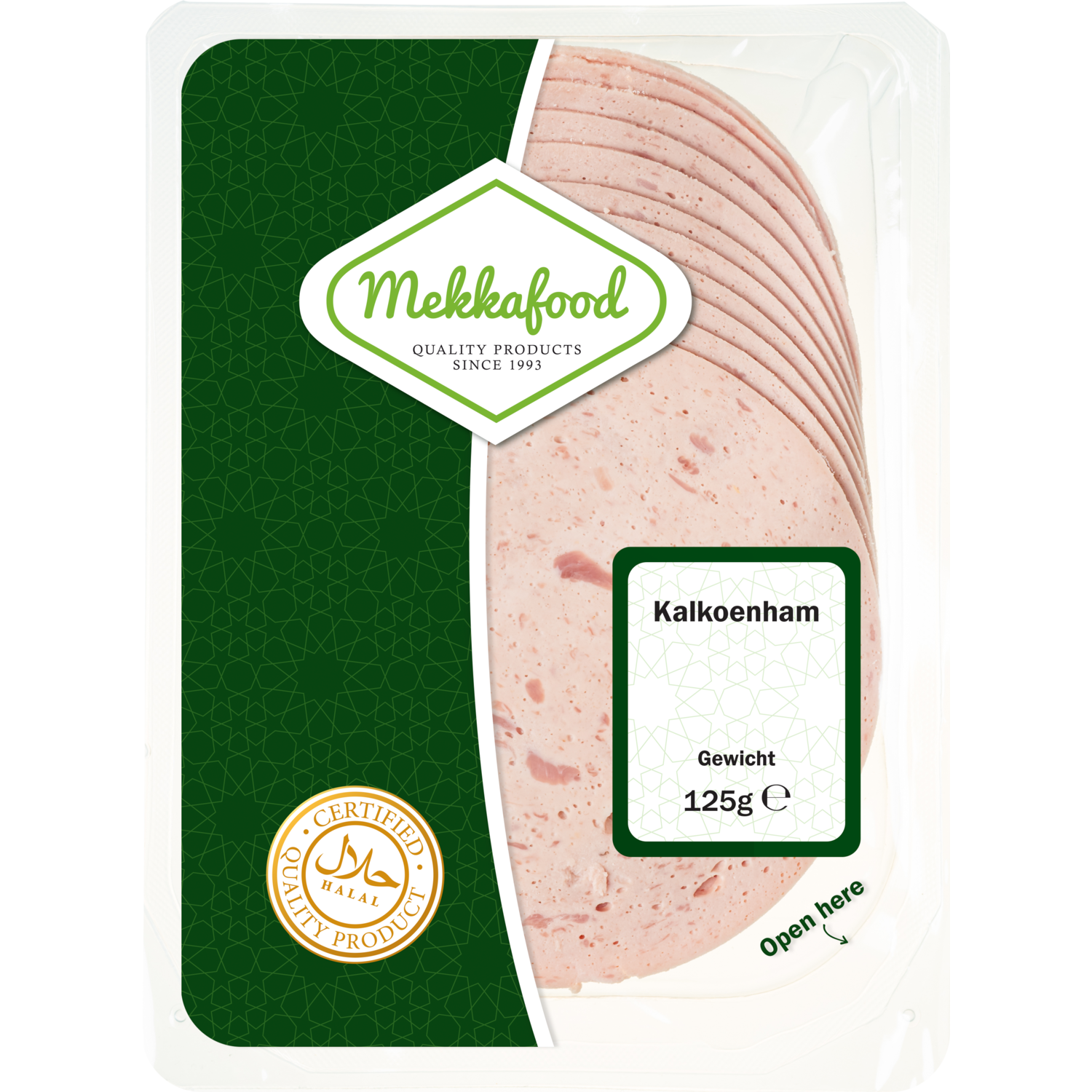 Mekkafood Kalkoenham Tray 125 g