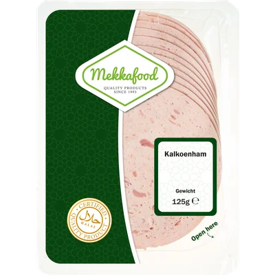 Mekkafood Kalkoenham Tray 125 g