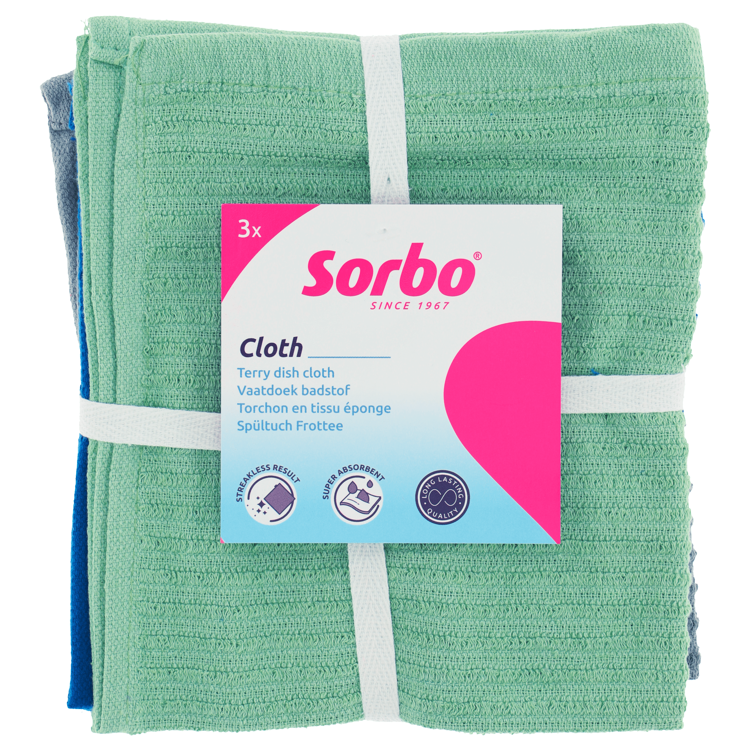 Sorbo Vaatdoek badstof 35x35cm Stuk 3 st