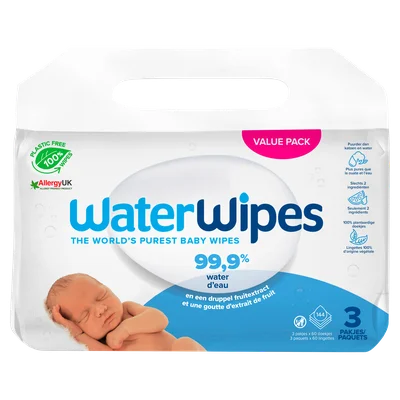 Waterwipes Babydoekjes 3x48 stuks Zak 144 st