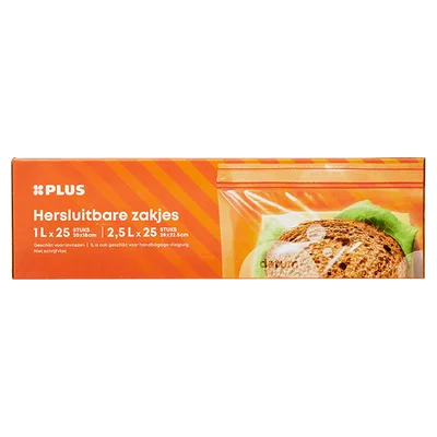 PLUS Hersluitbare zakjes klein Doos 60 st